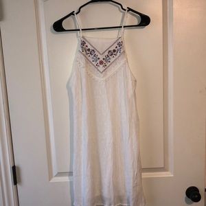 Three Pink Hearts White Dress with Floral